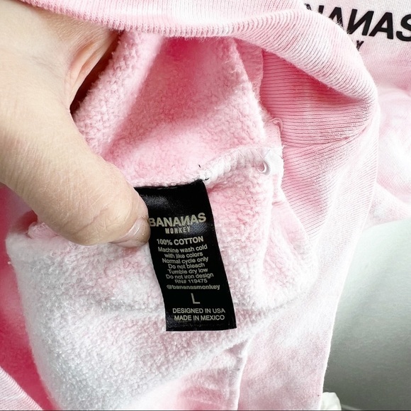 Bananas Monkey 2 Dye 4 Graphic Print Tie Dye Hoodie Unisex Large - Picture 7 of 10